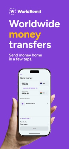 WorldRemit Send Money Overseas iPhone screenshot 1
