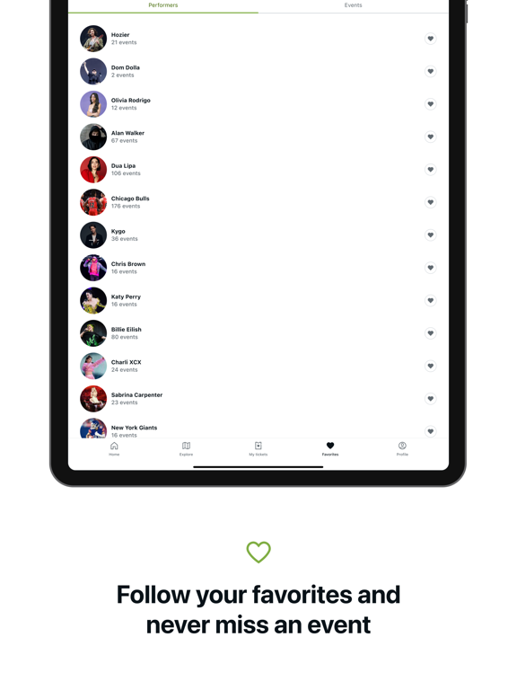 viagogo Tickets iPad screenshot 3 - Entertainment app