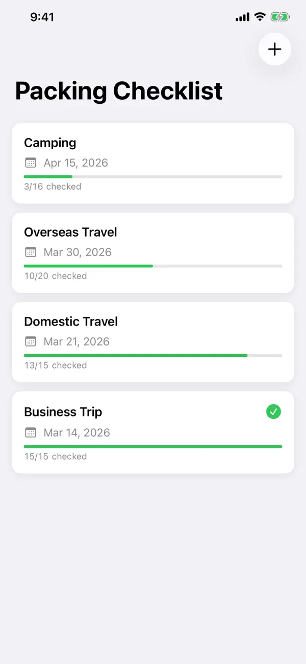 Screenshot #1 pour Packing Checklist MNB