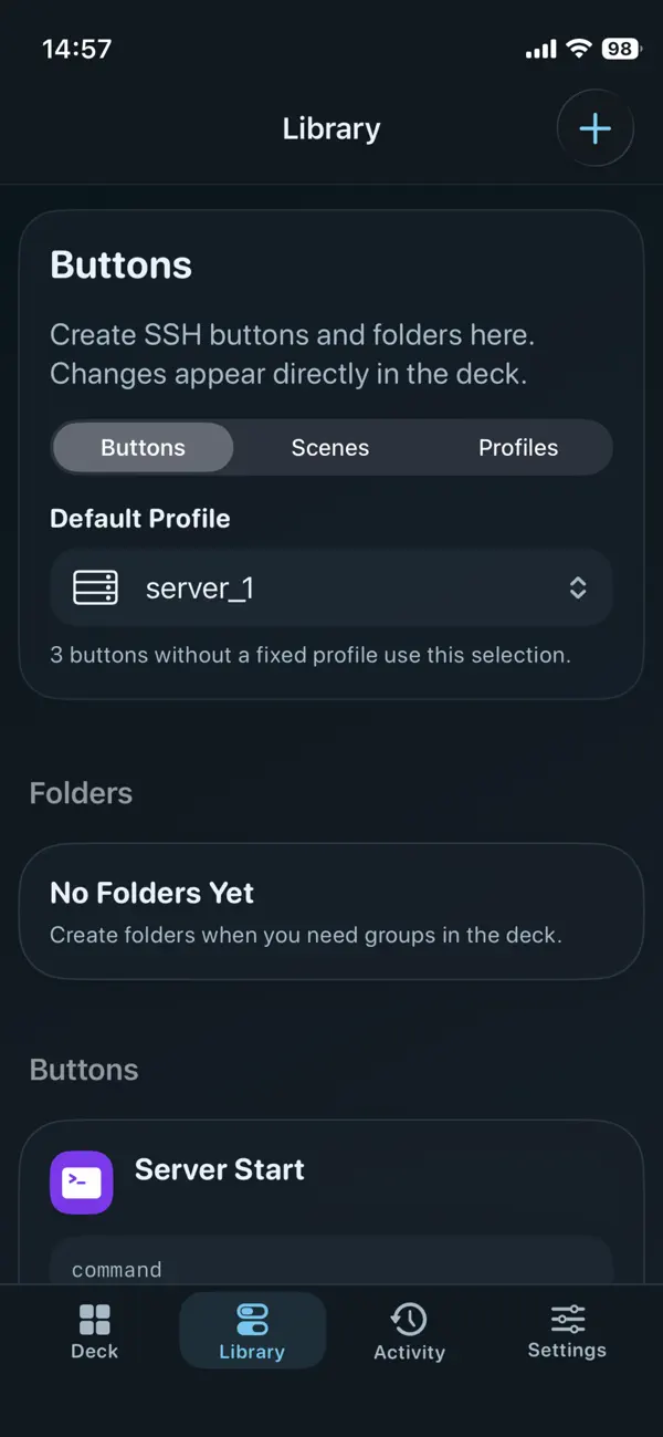 #2. SSHButton (iOS) Ved: Dennis-Michael Kern