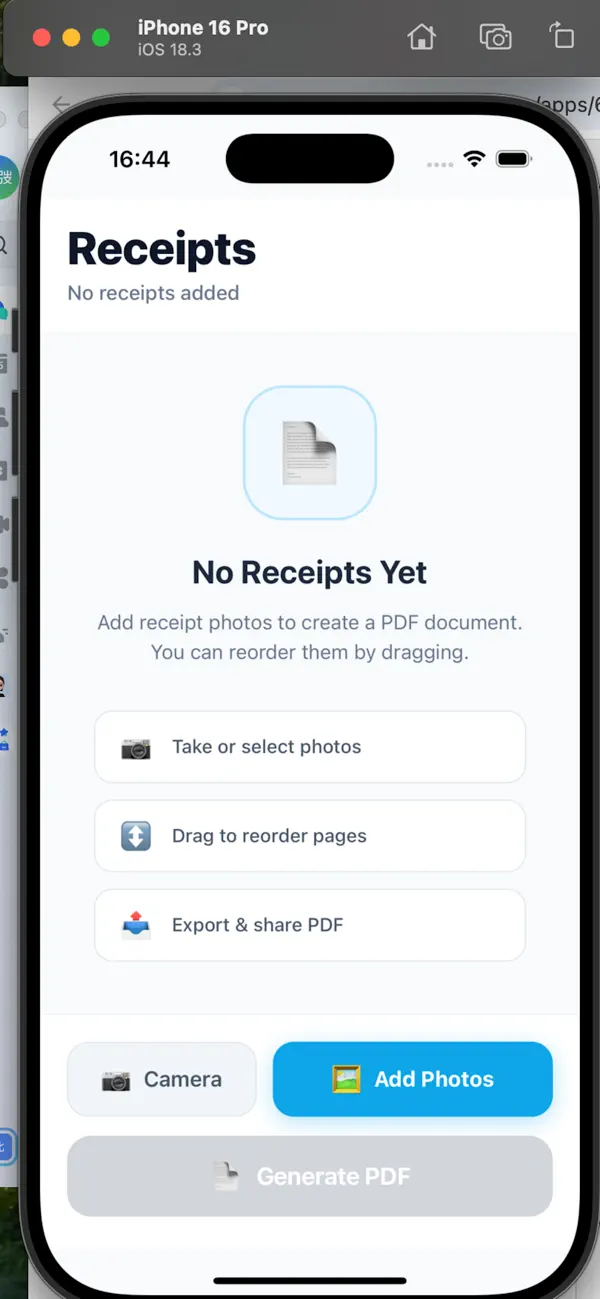 Screenshot #1 pour ReceiptPDF