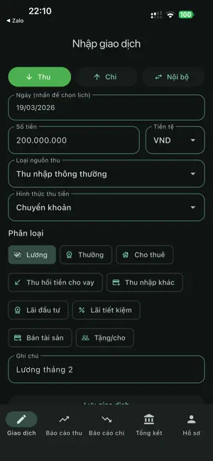 Sổ Quản lý Chi tiêu Cá nhân screenshot 1