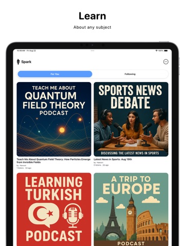 Spark - AI Music & Podcasts iPad screenshot