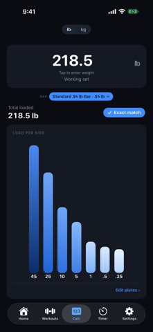 Barbell PlateSense screenshot