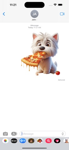Pizza Westie Stickers screenshot