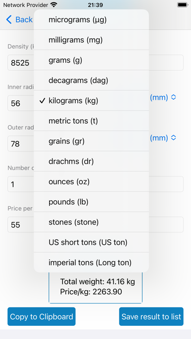 Multi-Metal Weight Estimator