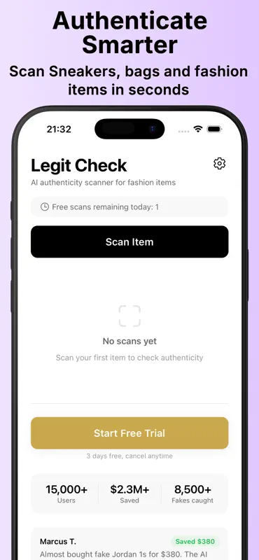 Legit Check: Fake Trainer Scan screenshot 2 of 5