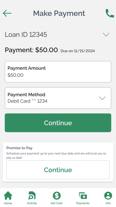 CASH 1 LOANS Screenshot