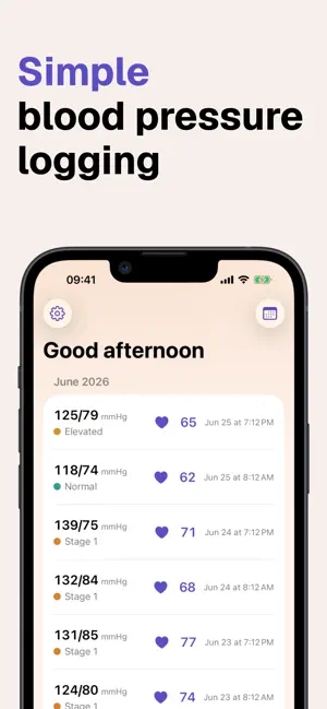 Blood Pressure Log - Tensia screenshot 1