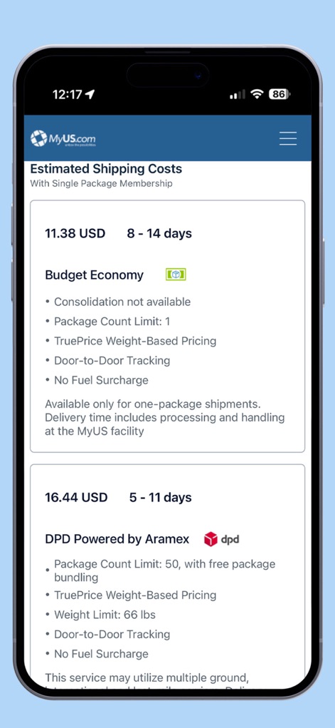 MyUS Global Shipping App - Shopping App | MWM