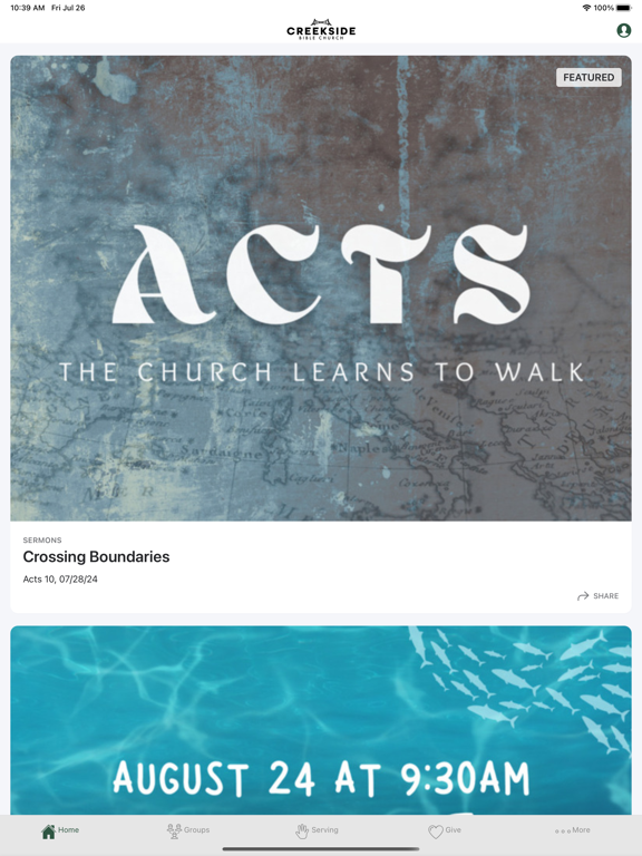 Creekside Bible Castle Rock iPad screenshot 2 - Lifestyle app