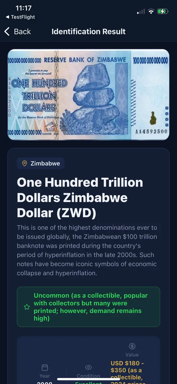Screenshot #1 pour Banknote Info App