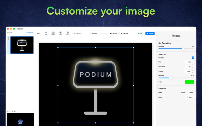Podium | Presenter screenshot