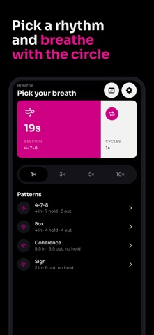 Pink Breath: Box Breathing Screenshot 1 of 5