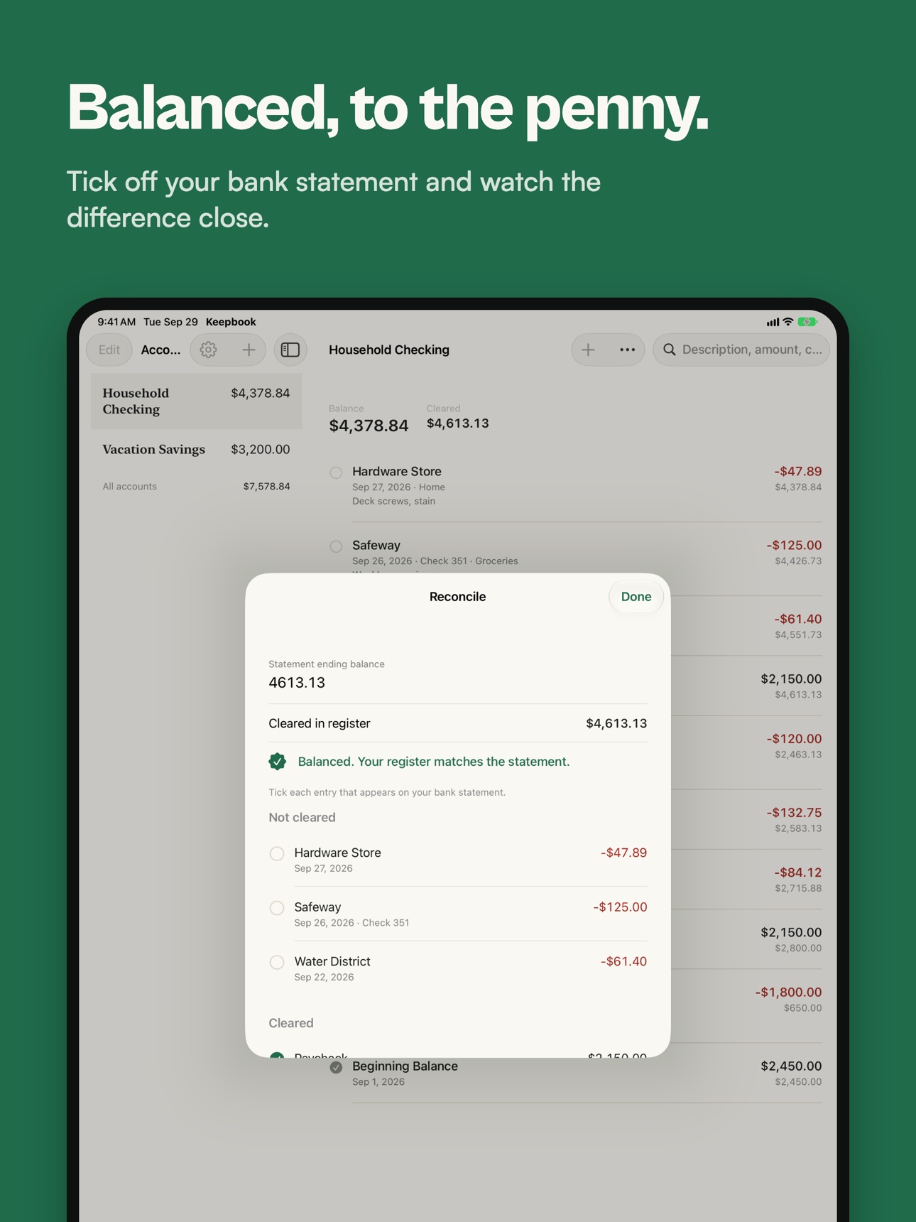 Screenshot 9 of Keepbook: Checkbook Register