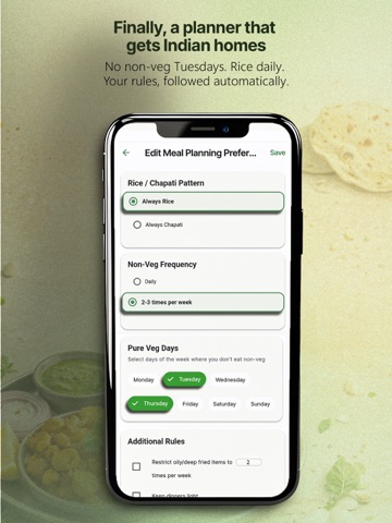 PlanNEat: Indian Meal Planner iPad screenshot