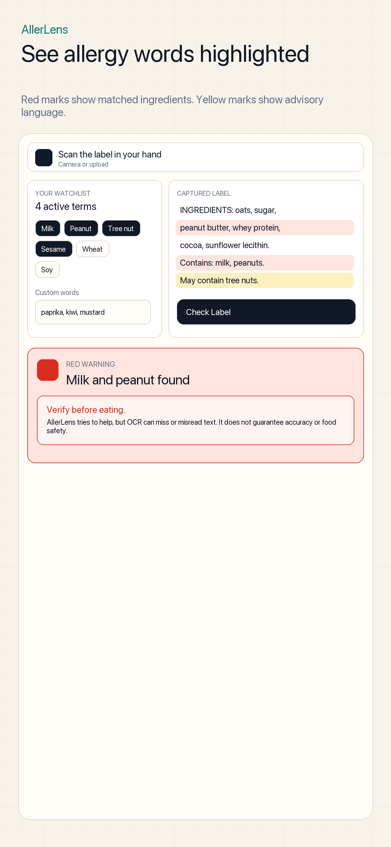 AllerLens: Allergy Scanner screenshot 2