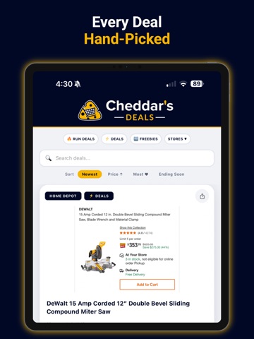 Cheddar's Deals iPad screenshot