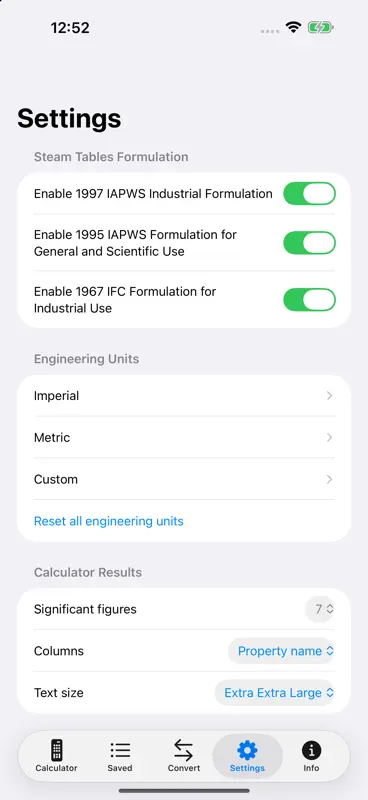 Steam: Tables & Properties screenshot 4 of 9