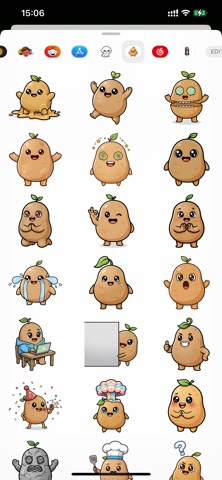 Happy Potato Stickers iPhone screenshot