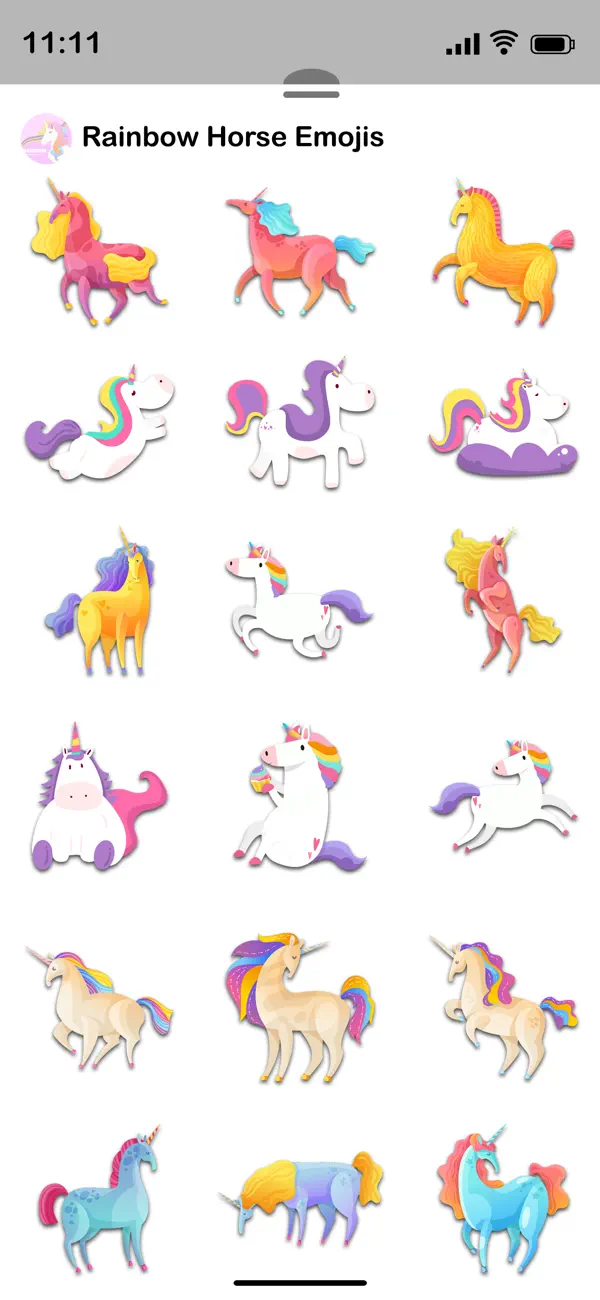 Screenshot #2 pour Rainbow Horse Emojis