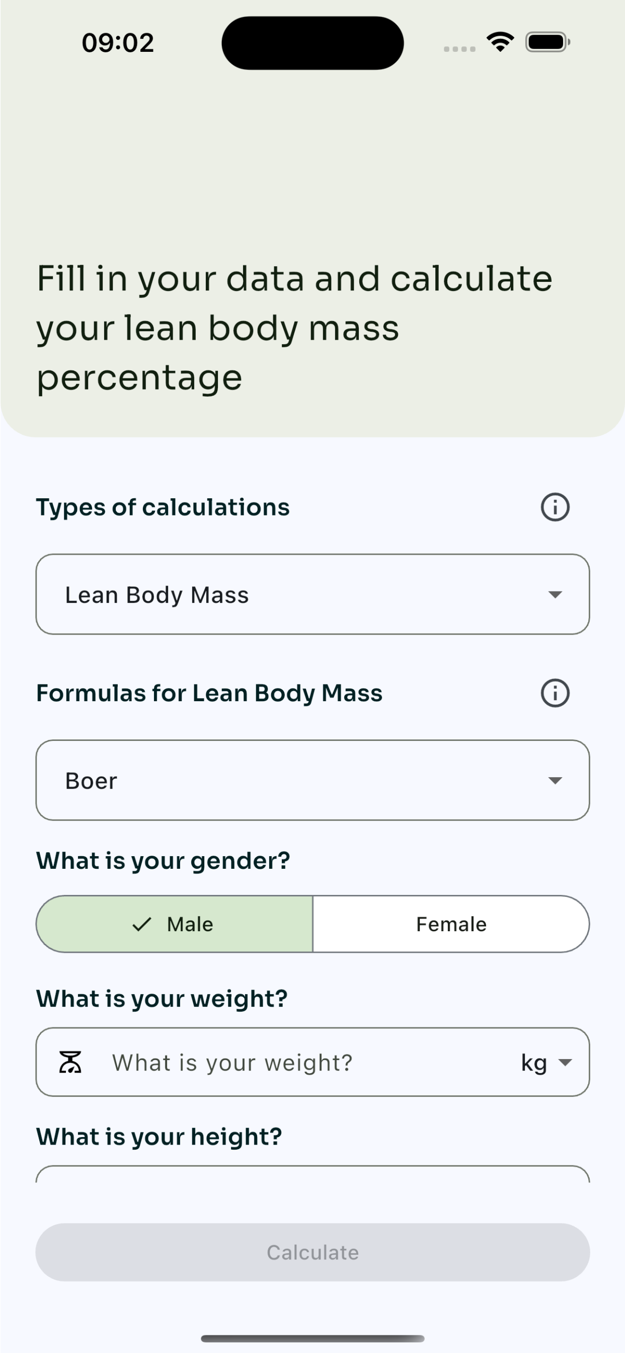 Lean Mass Calculator screenshot 2