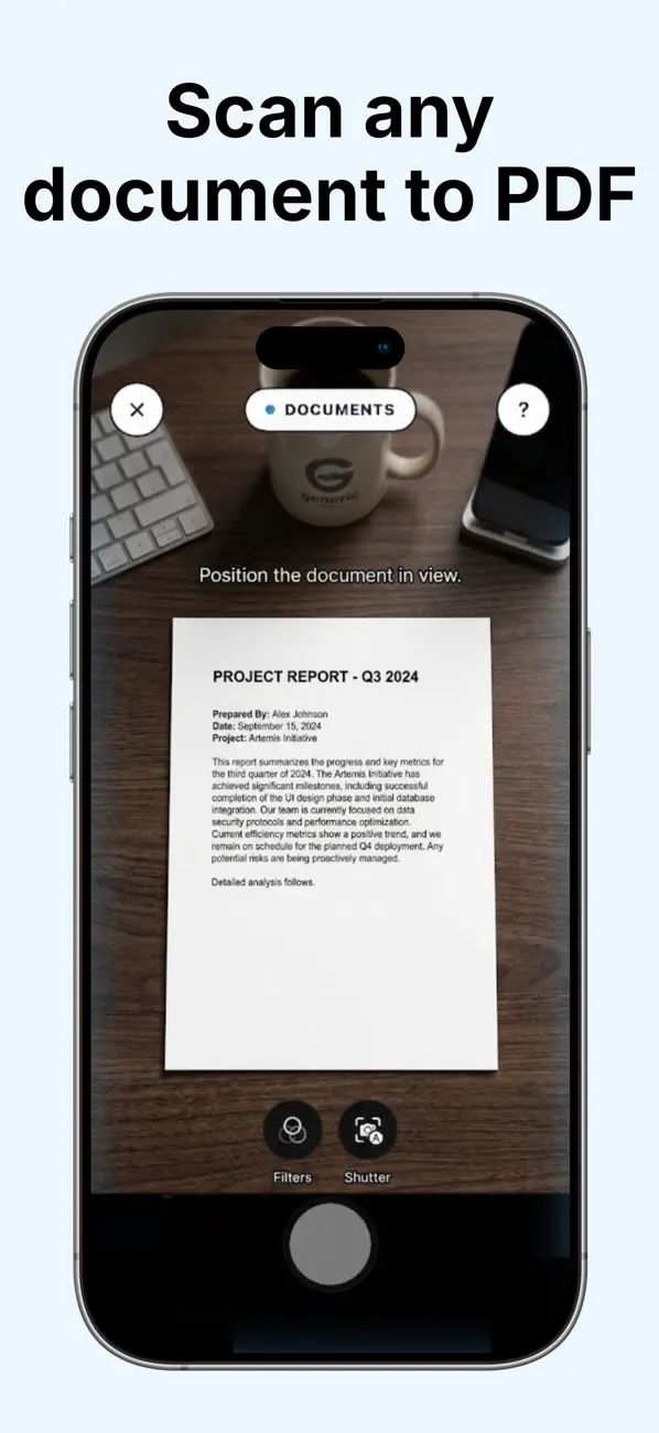 Screenshot #1 pour PDF & Document Scanner.