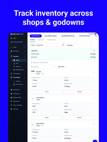Stock Register: Inventory App iPad screenshot
