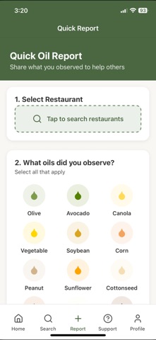 OilCheck: Restaurant Oils iPhone screenshot