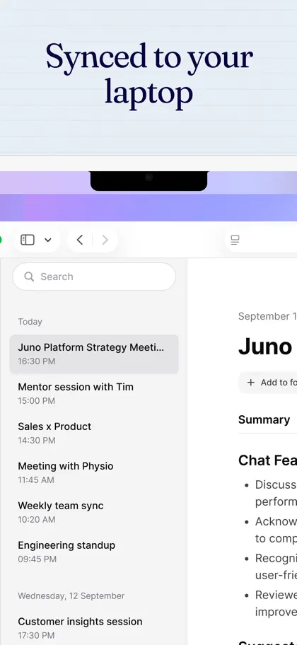 Screenshot 5 von 6 zu Cue: AI Note Taker & Recorder