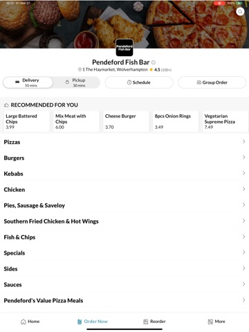 Pendeford Fish Bar iPad screenshot