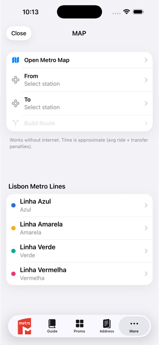 Lisbon Subway Map Screenshot 3 of 10