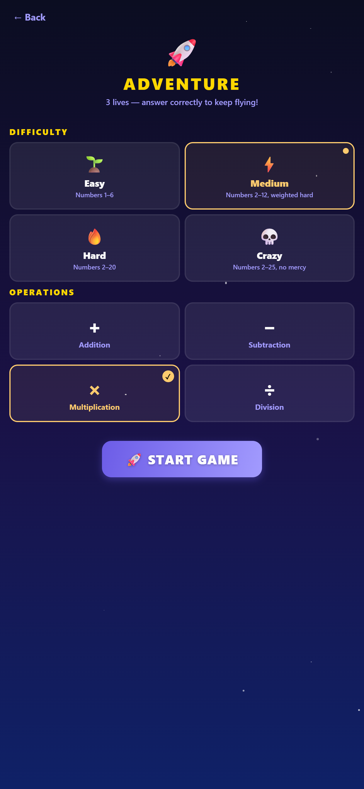 Stellar Times Math Practice screenshot 2