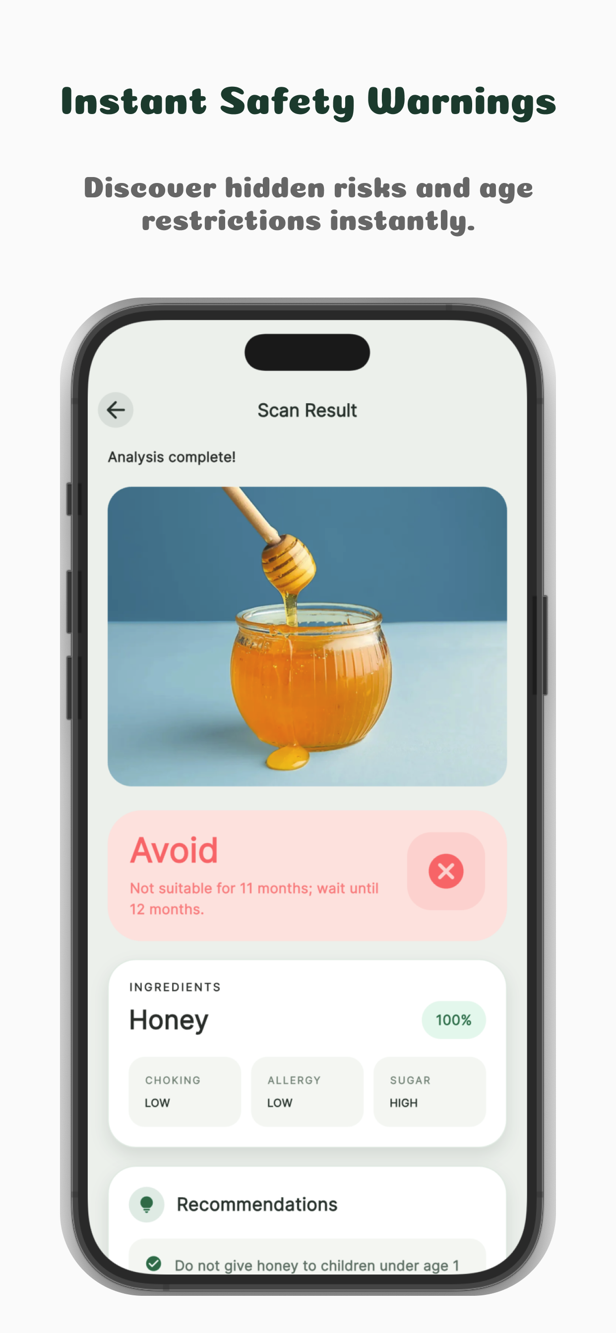 Kids Food Scanner AI