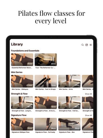 The Reformer Co. iPad screenshot