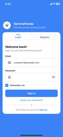 servicepanda screenshot