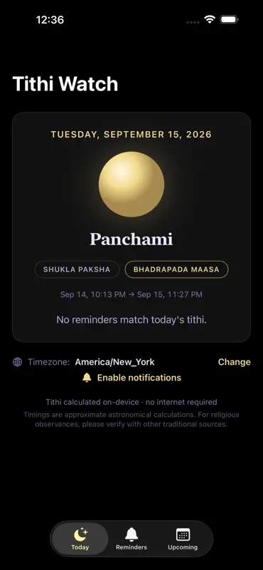 TithiWatch screenshot 1 of 3