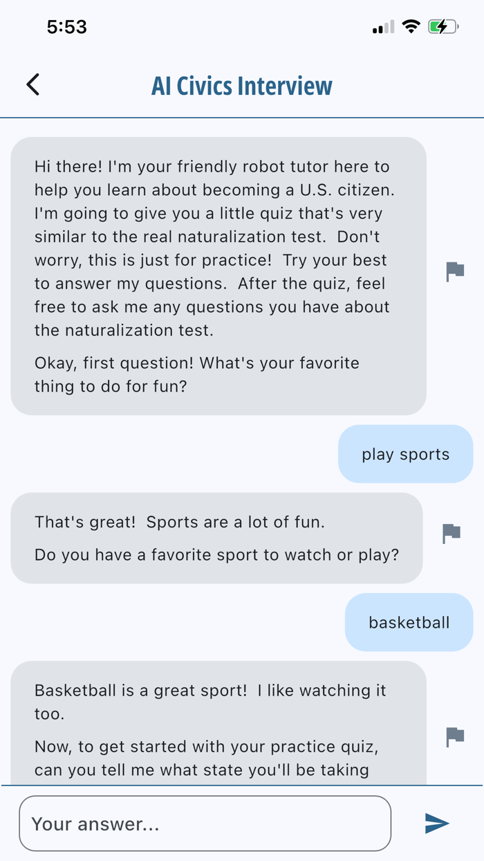 Immigratus AI Civics Test