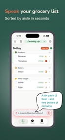 Voice Grocery List screenshot