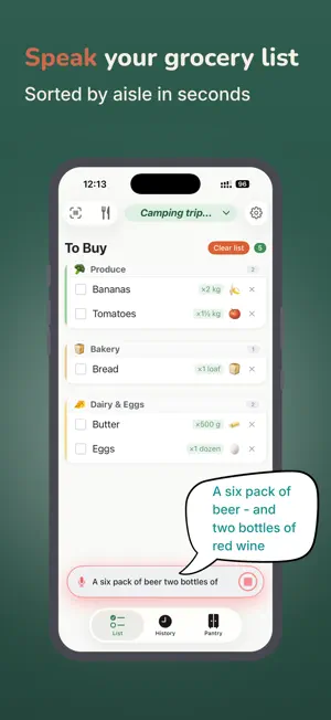 Voice Grocery List screenshot 1