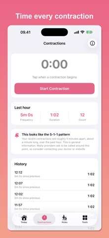 Contraction Timer: Bumpy iPhone screenshot