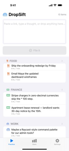 DropSift screenshot