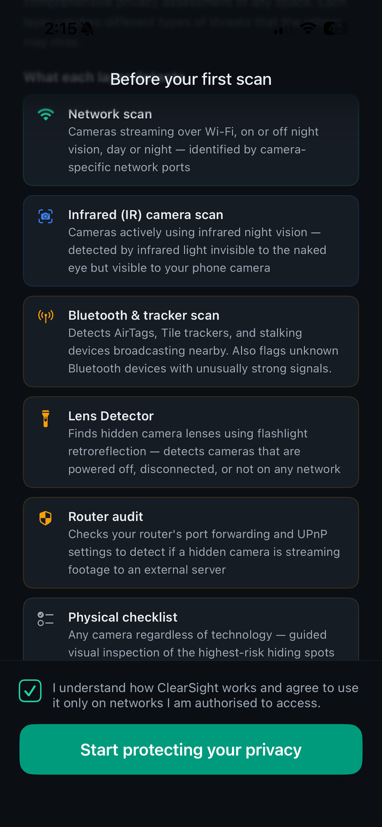 ClearSight: Hidden Camera Scan