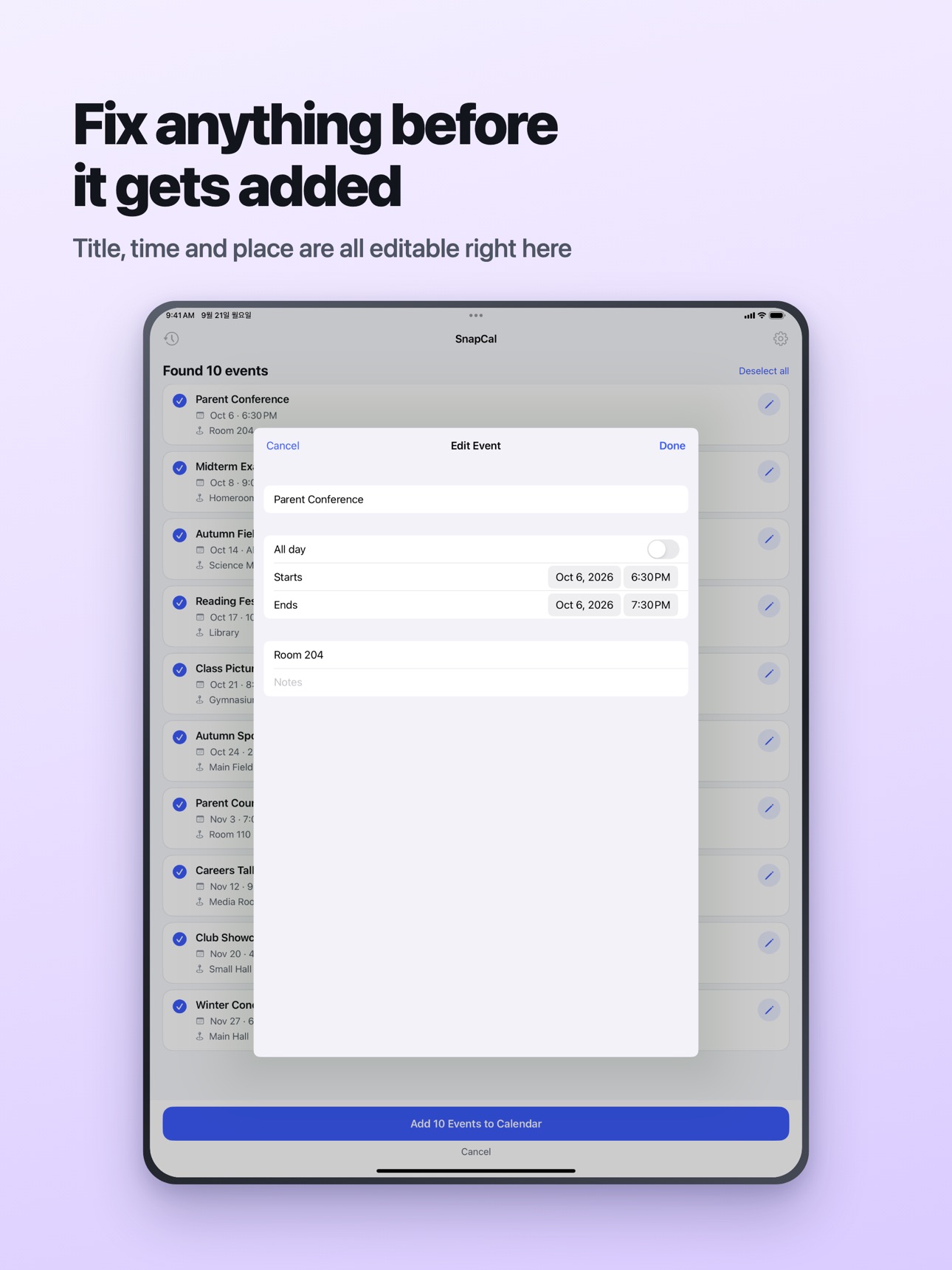 Screenshot 10 of SnapCal — Photo to Calendar