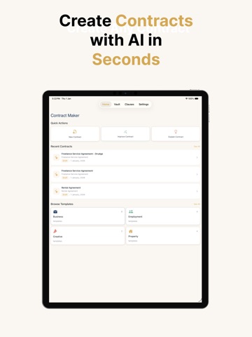 Contract Maker - AI Generator iPad screenshot
