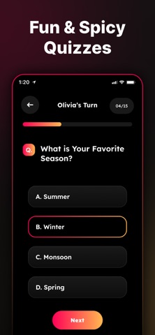 Couple Questions Games: SpicyQ iPhone screenshot