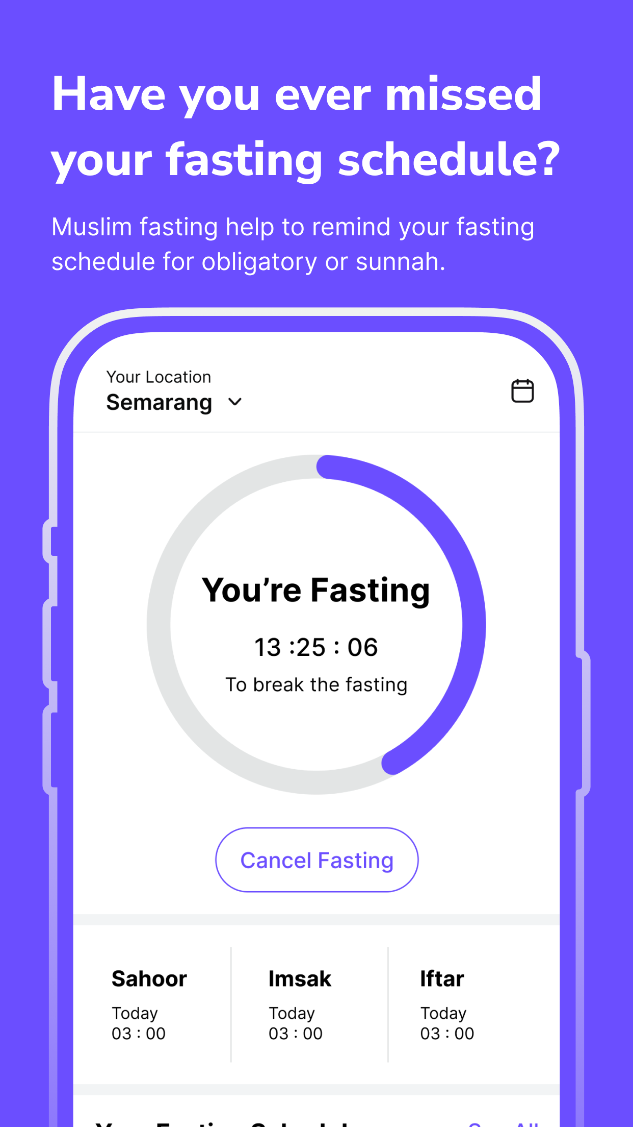 Muslim Fasting Reminder Alarm