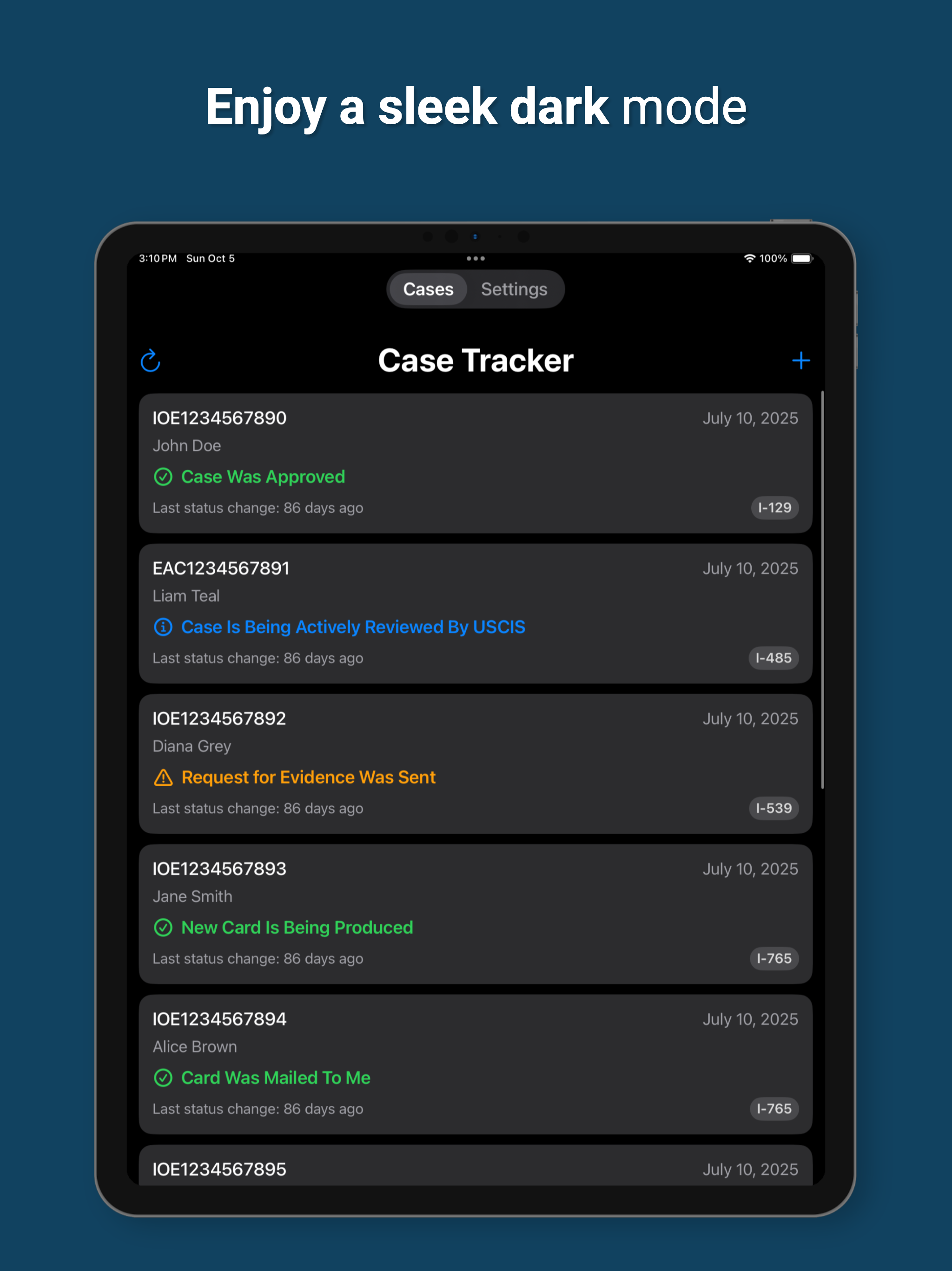 USCIS Case Tracker App