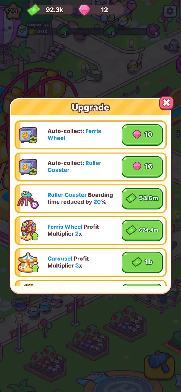 Cat Theme Park : Cute Tycoon iOS Mod IPA screenshot 2 - iOS game interface