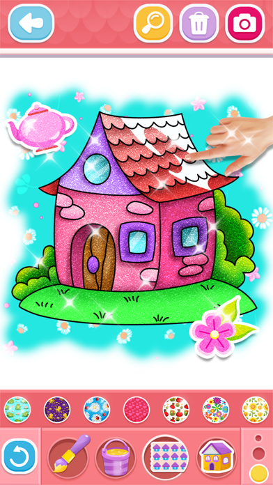 Glitter House coloring game Screenshot